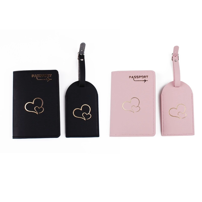 2Pcs Lover Couple Passport Holder Luggage Tag Cute Airplane Heart Hot Stamping Travel PU Leather Card Protector Sleeve Cover
2Pcs Lover Couple Passport Holder Luggage Tag Cute Airplane Heart Hot Stamping Travel PU Leather Card Protector Sleeve Cover