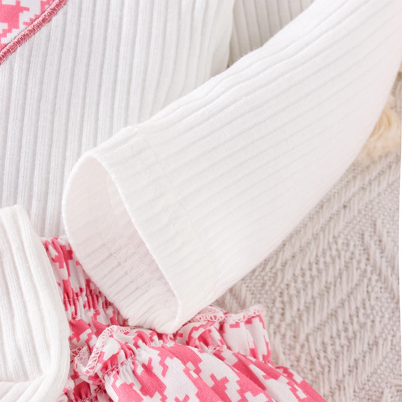 

KMBANGI Toddler Baby Girl Skirt Set Long Sleeve Mock Neck Rib Knitted Sweater Ruffled A-Line Dress Fall Winter 2PCS Outfit