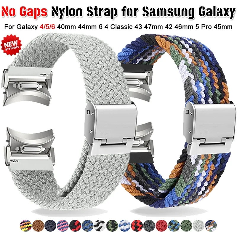 

Ремешок нейлоновый для Samsung Galaxy Watch 4/5/6 44 мм 40 мм 4 6 classic 43 мм 47 мм 42 46 мм, браслет без зазора correa Galaxy 5pro 45 мм