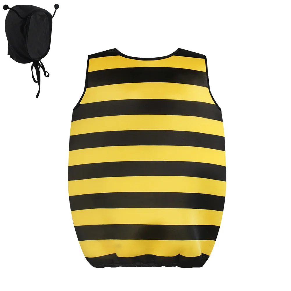 

Honey Insect Yellow Stripe Bee Adult Composite Sponge Costume Animal Cosplay Halloween Carnival Party Fancy Dress with Wings Hat