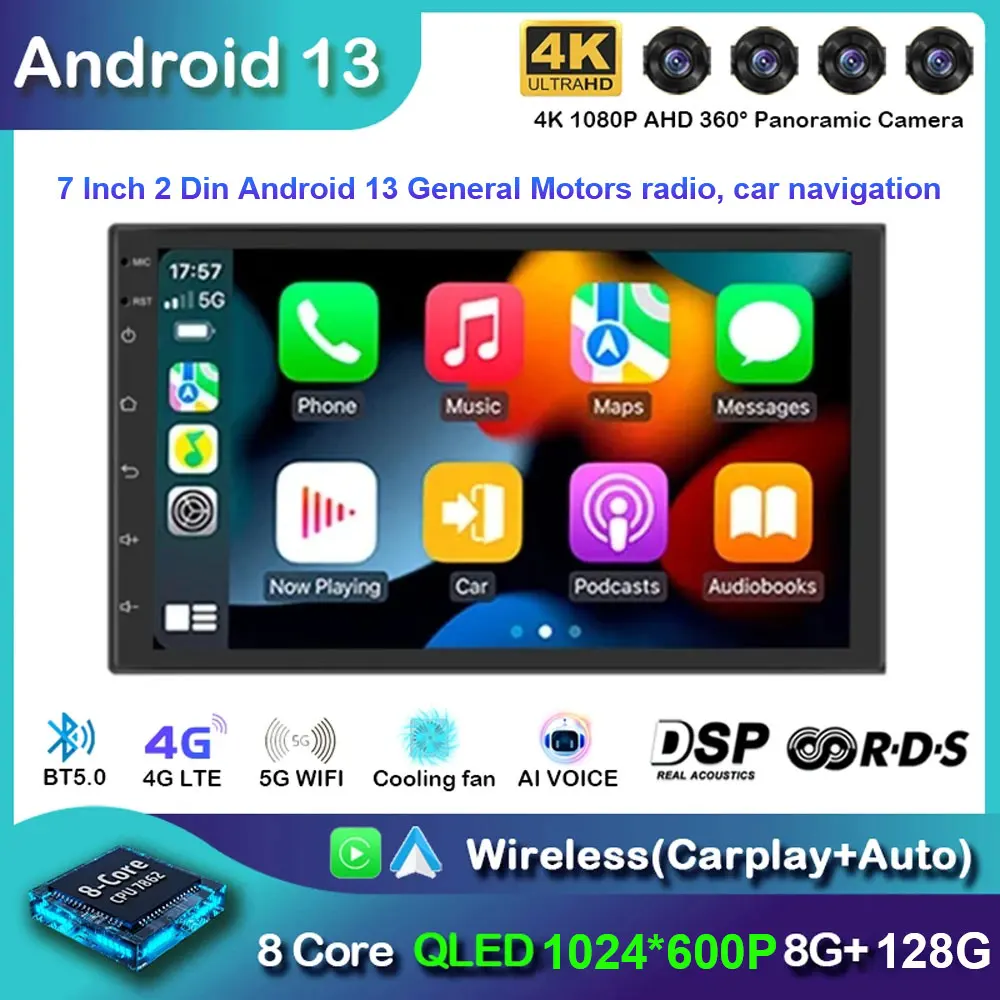 Автомобильный мультимедийный плеер, стерео-магнитола на Android 13, с 7 "экраном, Wi-Fi, 4G, Bluetooth, FM-радио, типоразмер 2 Din
Автомобильный мультимедийный плеер, стерео-магнитола на Android 13, с 7 "экраном, Wi-Fi, 4G, Bluetooth, FM-радио, типоразмер 2 Din