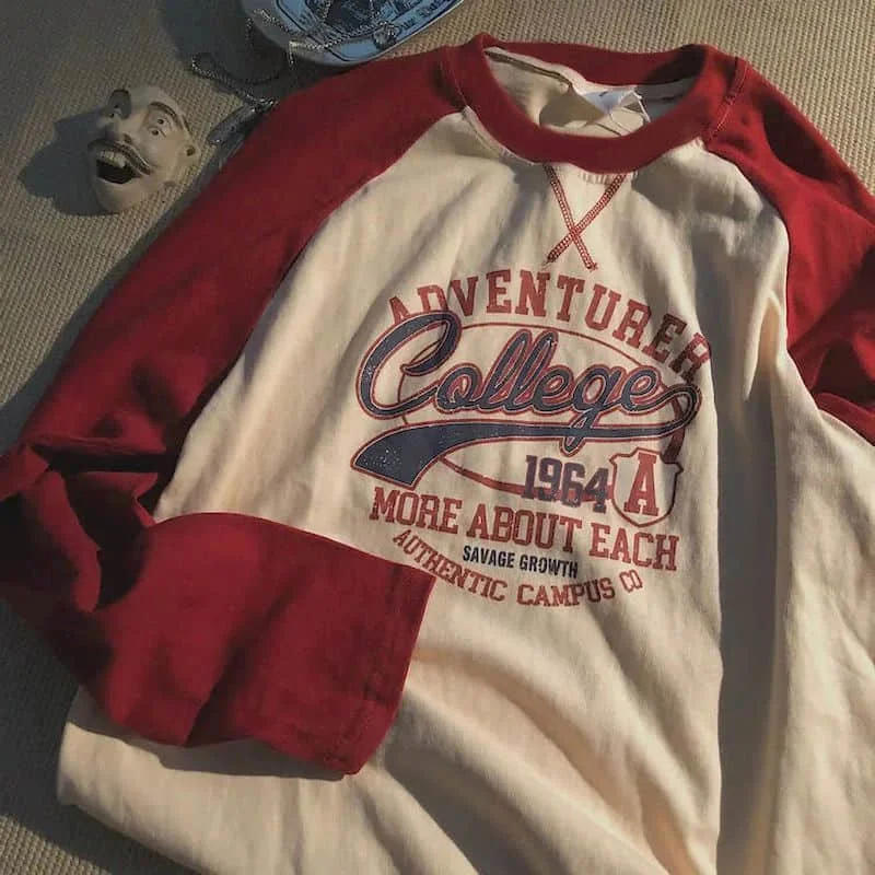 Long-sleeved T-shirt Women 2023 Trend Spring Summer New Korean Raglan Shoulder Contrast Printing Loose Men Women Preppy Punk Top
Long-sleeved T-shirt Women 2023 Trend Spring Summer New Korean Raglan Shoulder Contrast Printing Loose Men Women Preppy Punk Top