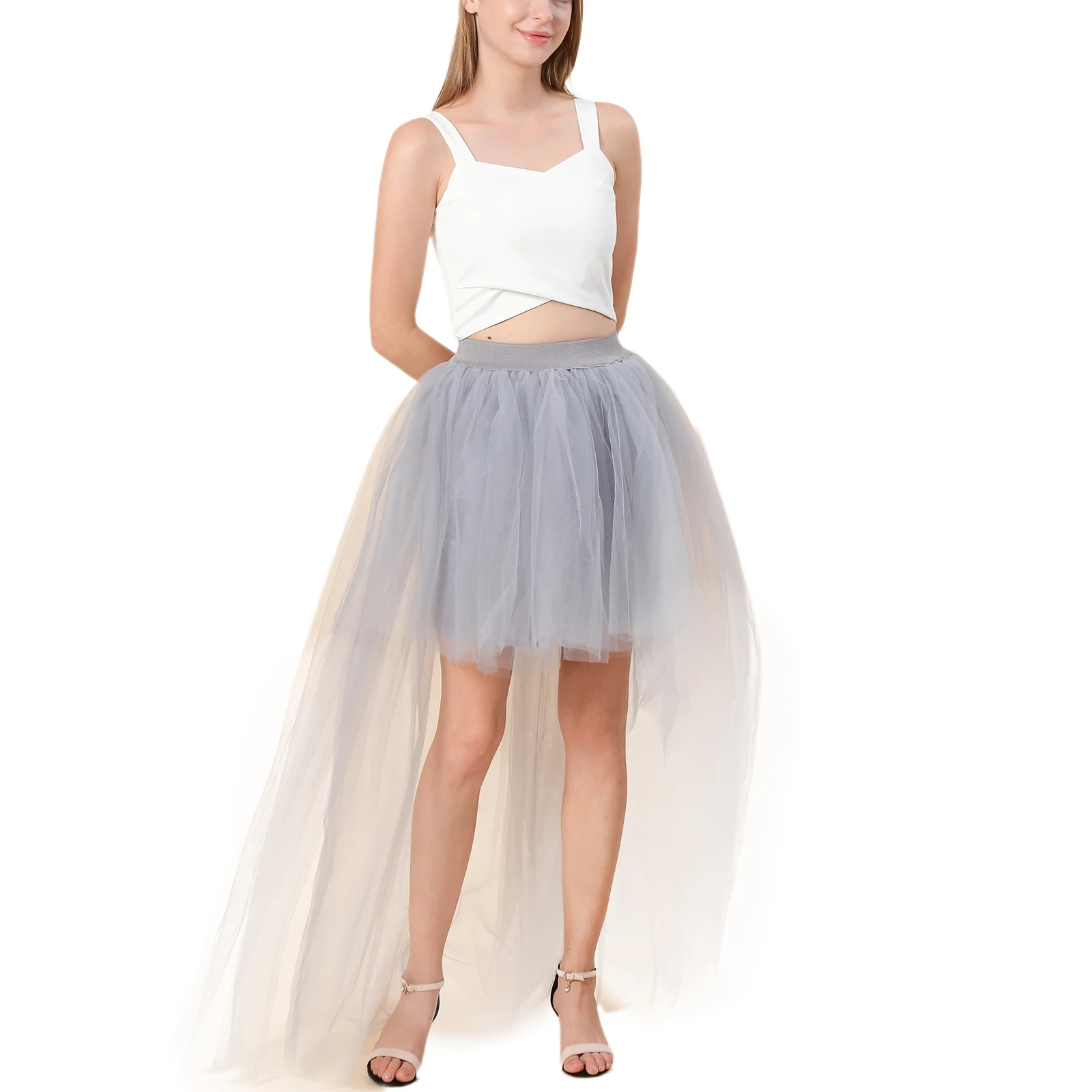 Hot Selling Women High Low Tutu Skirt Swallowtail Mesh Skirt Elastic Waist Partial Mesh Tulle Skirt Princess Evening Long Dress
Hot Selling Women High Low Tutu Skirt Swallowtail Mesh Skirt Elastic Waist Partial Mesh Tulle Skirt Princess Evening Long Dress