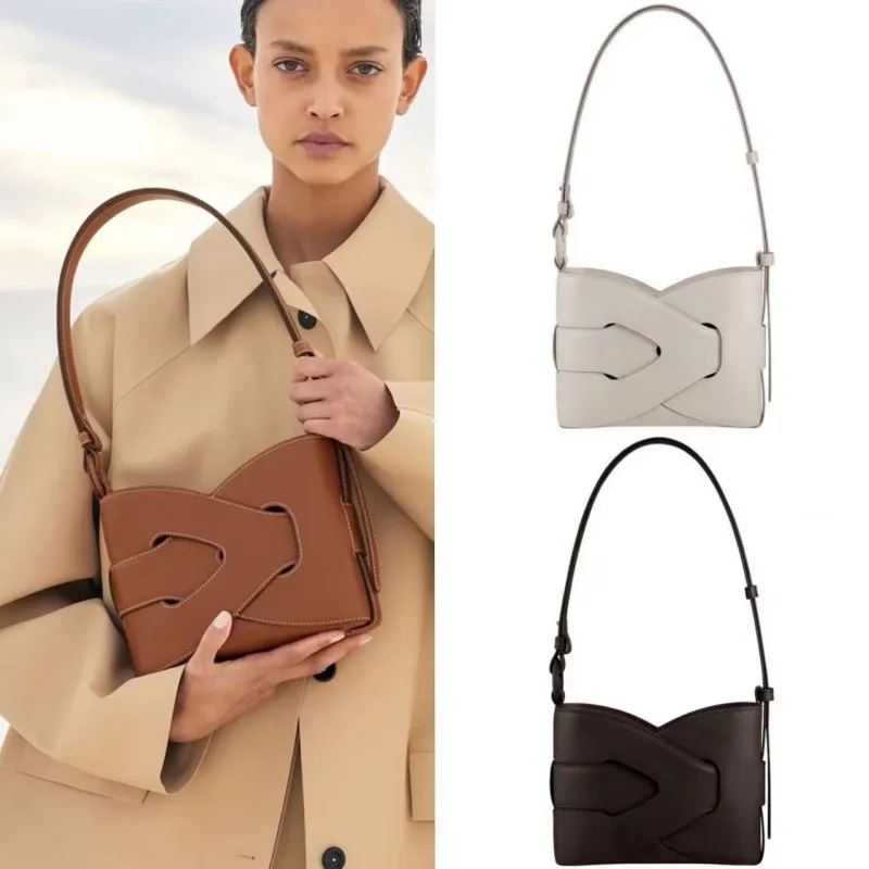 

France Brand Woman Shoulder Bag Geometric Bag Leather Female Flap Bag Lady Crossbody Bag Armpit Bag Leather Bag Sac A Main