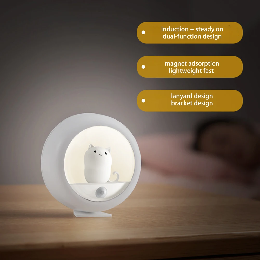LED Night Light Creative Cute Kitten Home Sensor Light Magnetic Rechargeable Lights Cordless Nightlight Smart LED Sensor Light
LED Night Light Creative Cute Kitten Home Sensor Light Magnetic Rechargeable Lights Cordless Nightlight Smart LED Sensor Light