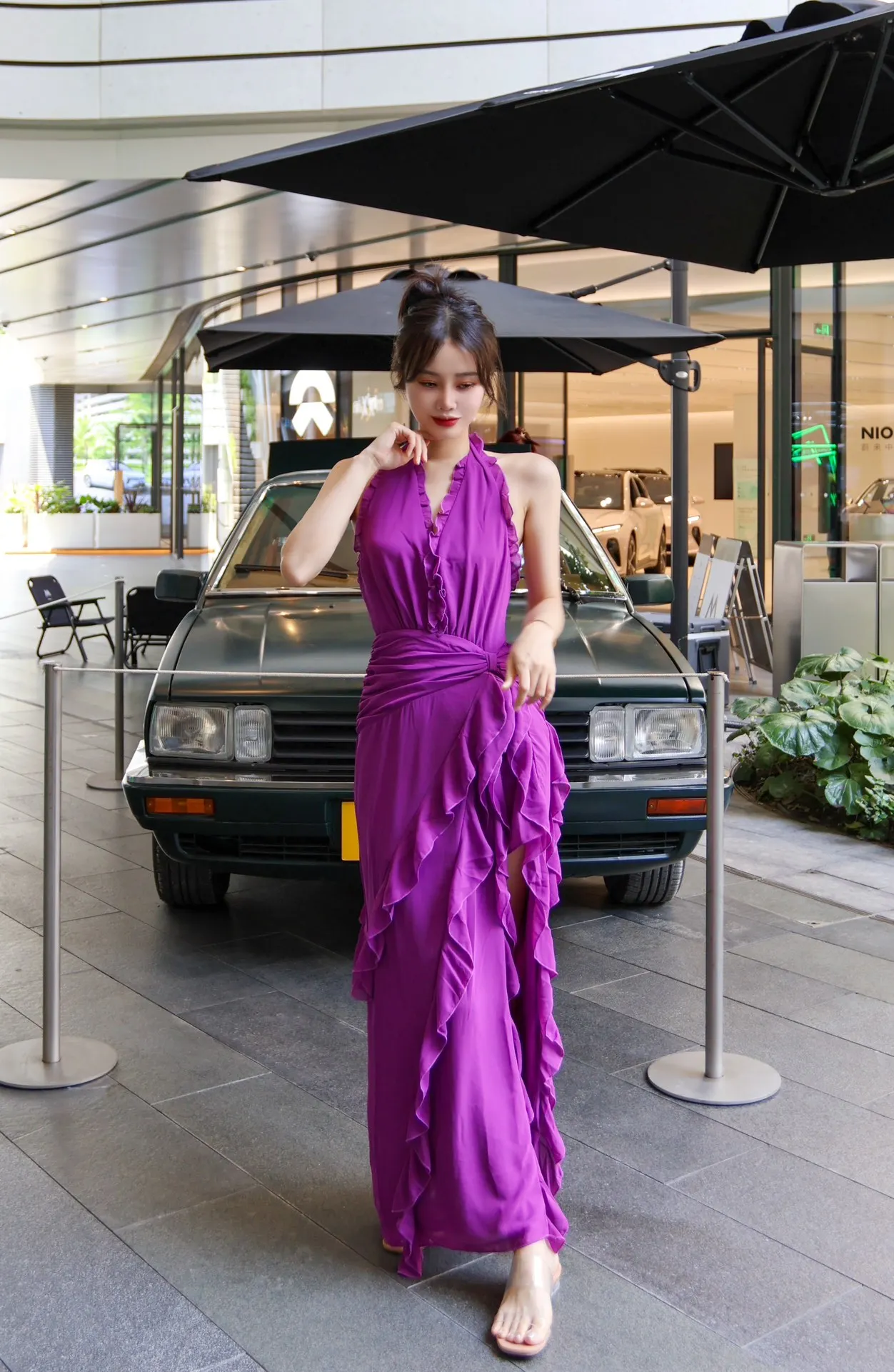 French high-end poster holiday ruffle halter neck backless dressNO212
French high-end poster holiday ruffle halter neck backless dressNO212