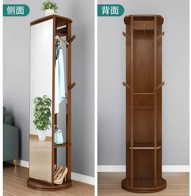 

Full-length mirror solid wood floor mirror rotating household mirror hanger multi-functional fitting mirror