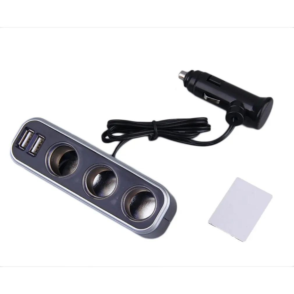 

Universal 3 Socket Adapter Splitter 3.1A USB Charger Car DC 12V/24V Cigarette Lighter Socket Splitter+Dual USB Port Car Adapter