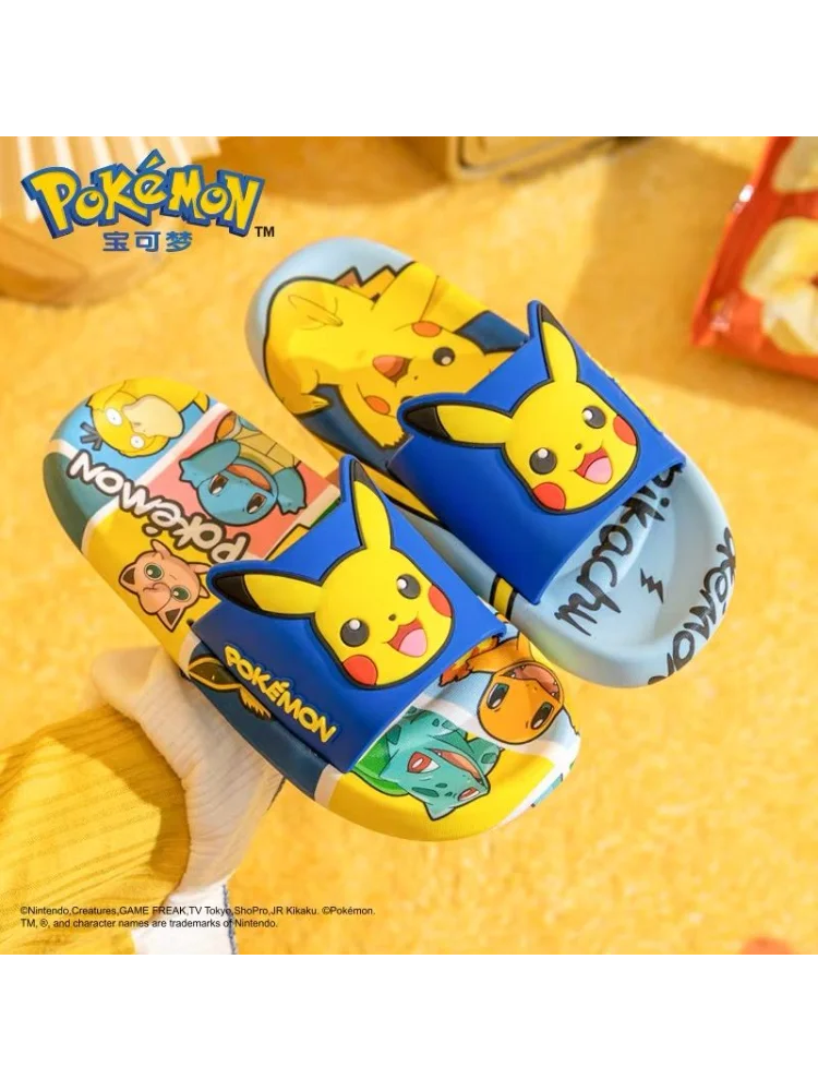 Детские тапочки Pikachu с мультяшным рисунком, летние домашние Нескользящие тапочки с мягкой подошвой для мальчиков, ощущение уборки
Детские тапочки Pikachu с мультяшным рисунком, летние домашние Нескользящие тапочки с мягкой подошвой для мальчиков, ощущение уборки