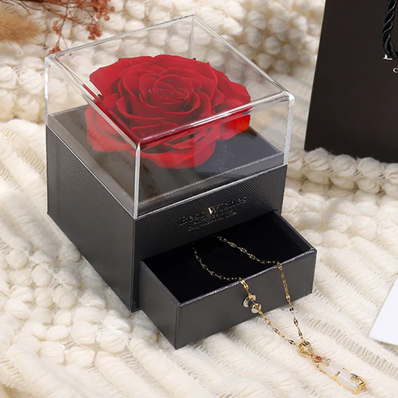 Handmade Preserved Rose Jewelry Gift Box Real Eternal Red Roses Enchanted Flower Gift With Necklace Anniversary Valentines Day
Handmade Preserved Rose Jewelry Gift Box Real Eternal Red Roses Enchanted Flower Gift With Necklace Anniversary Valentines Day