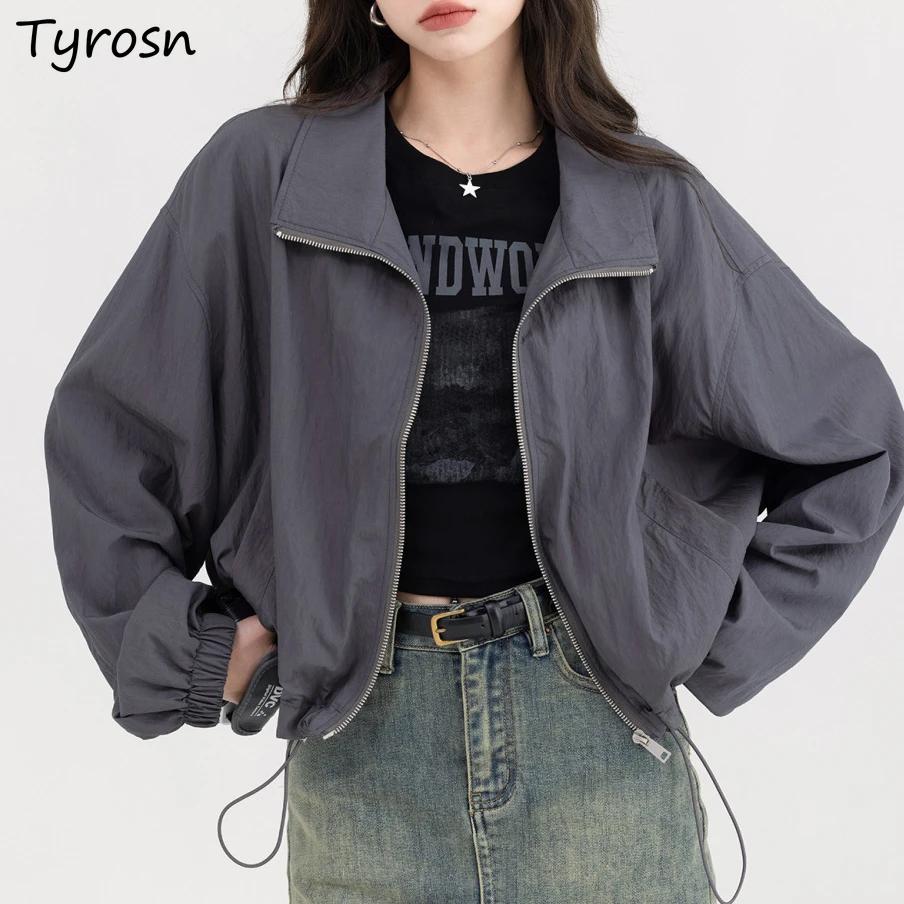 Jackets Women European Style Solid Lace-up Windbreaker Loose Fit Casual Drawstring Streetwear Coats Square Collar Batwing Sleeve
Jackets Women European Style Solid Lace-up Windbreaker Loose Fit Casual Drawstring Streetwear Coats Square Collar Batwing Sleeve
