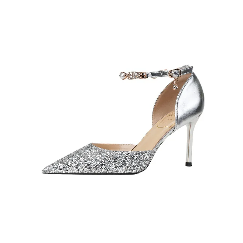 Summer Women Pumps Luxury Sequined Cloth 6CM Thin High Heels Pointed Toe Buckle Strap Shallow Solid Shoes Woman Autumn Party
Summer Women Pumps Luxury Sequined Cloth 6CM Thin High Heels Pointed Toe Buckle Strap Shallow Solid Shoes Woman Autumn Party
