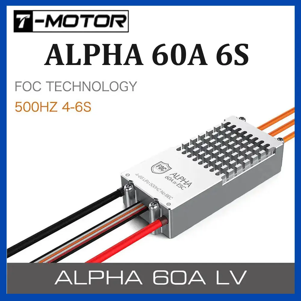 

T-Motor ALPHA 60A 6S Low Voltage FOC ESC High Efficiency Electronic Speed Controller for Brushless Motor Multicopter RC Drone