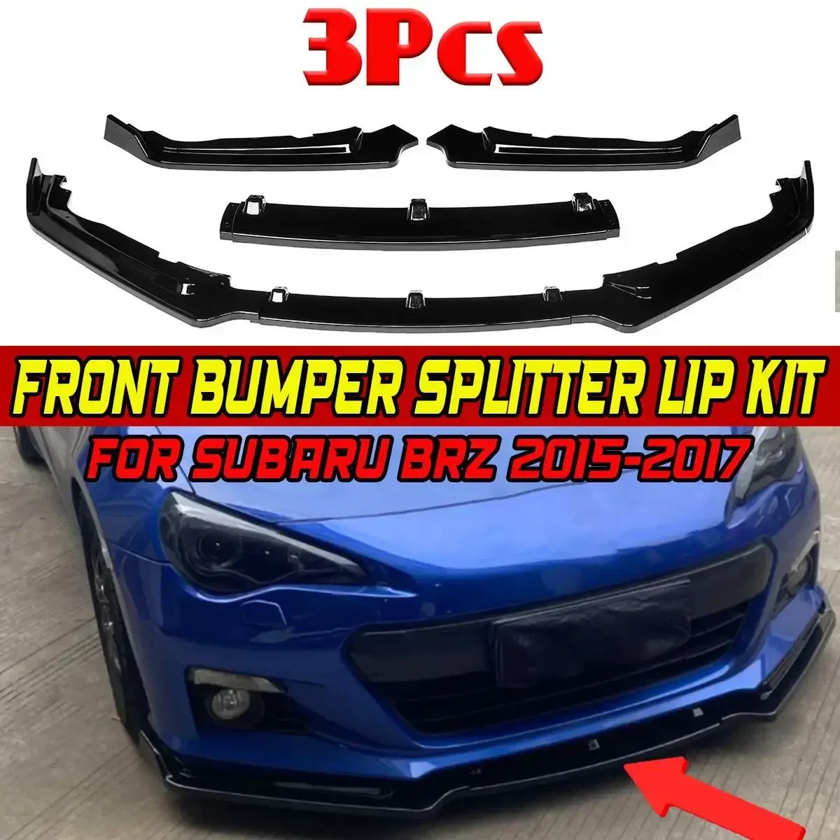 

Detachable Car Front Bumper Splitter Lip Spoiler Bumper Diffuser For Subaru BRZ 2015 2016 2017 Bumper Lip Deflector Body Kit