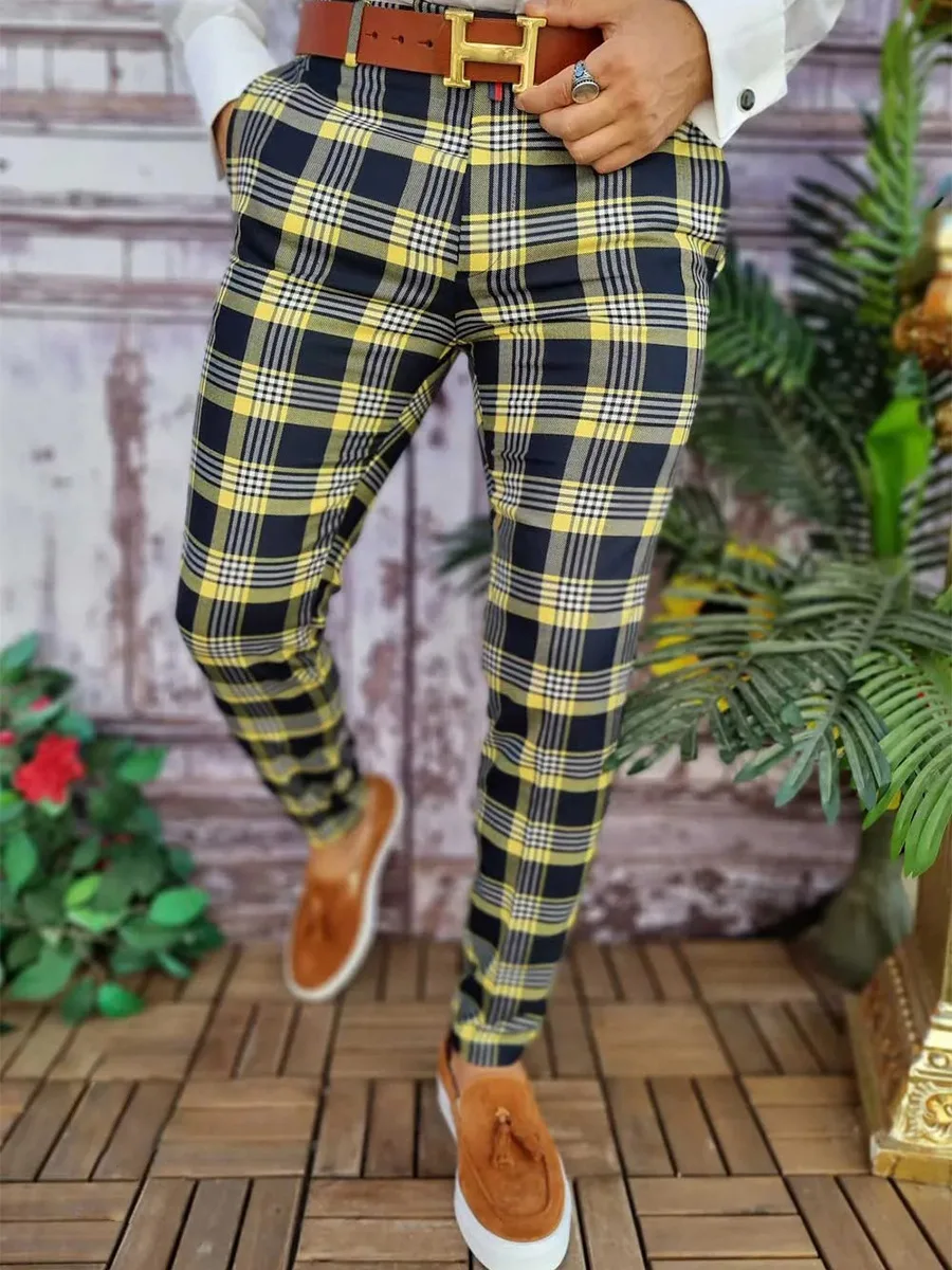 Men Business Casual Trousers Vintage Plaid Printed Straight Long Pants Spring Autumn Mens Jogging Pencil Pants Pantalones Hombre
Men Business Casual Trousers Vintage Plaid Printed Straight Long Pants Spring Autumn Mens Jogging Pencil Pants Pantalones Hombre