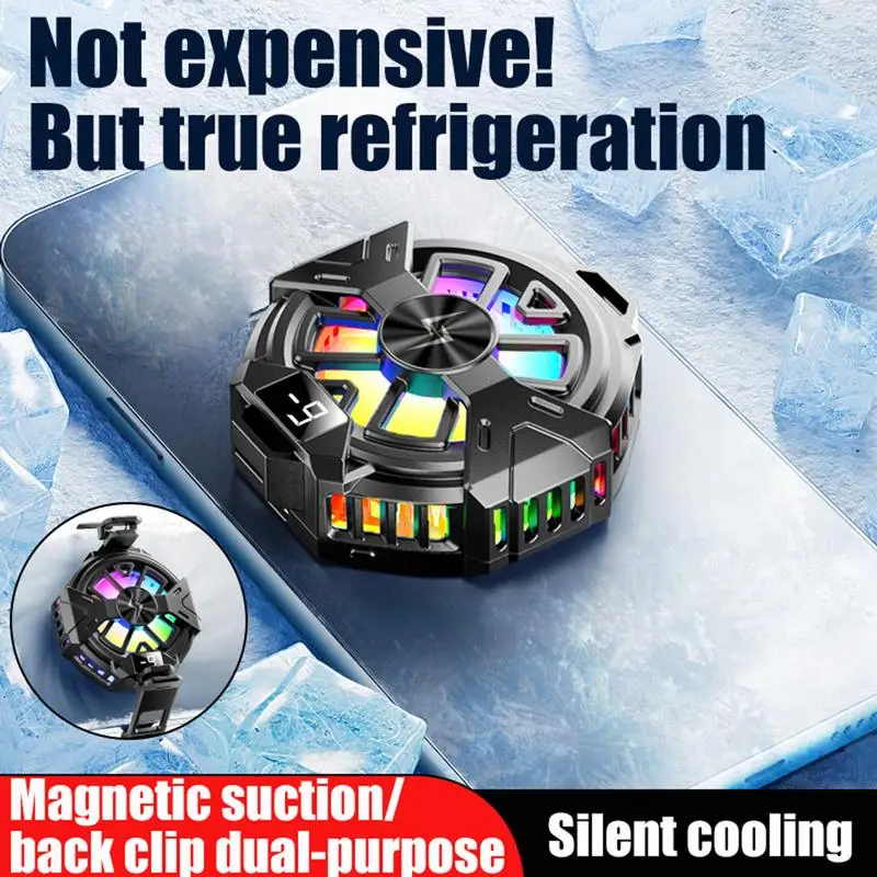 

Universal Magnetic Phone Cooler portable Mobile Phone Radiator RGB LED Semiconductor Heat Dissipation Cooling For Gaming phone