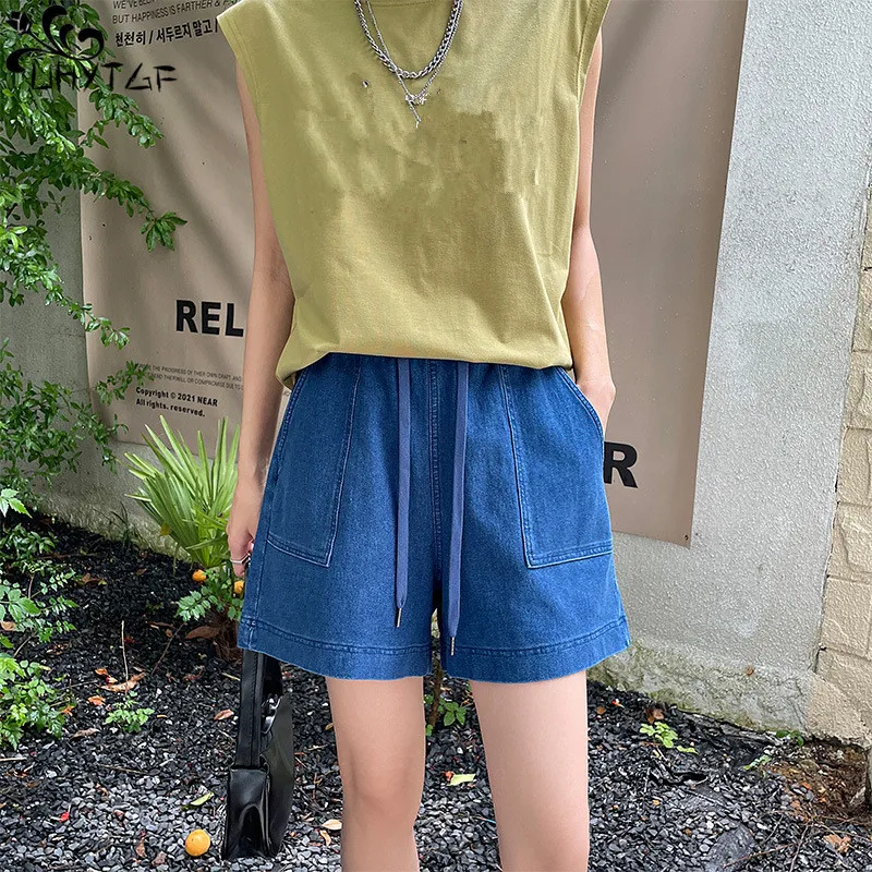 UHYTGF Denim Shorts Summer New Women's High-Waisted Elastic Lace-Up A-Word Wide Leg Loose Pocket Chic Ladies Jeans Shorts 395
UHYTGF Denim Shorts Summer New Women's High-Waisted Elastic Lace-Up A-Word Wide Leg Loose Pocket Chic Ladies Jeans Shorts 395