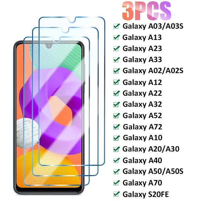 Verre de protection pour Samsung, Protecteur d'écran, A52, A32, A72, A02, A12, A22, A30S, A10, A20, A50, A70, A03, A13, A23, A33, Verre, 3 pièces 1