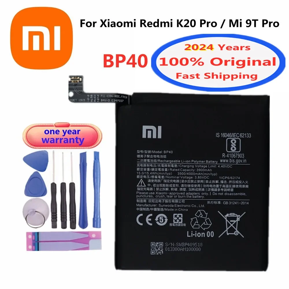 

2023 год новый BP40 Оригинальный аккумулятор для Xiaomi Mi 9T Pro / Redmi K20 Pro Mi9T Pro 4000 мАч Сменный аккумулятор для телефона + Инструменты