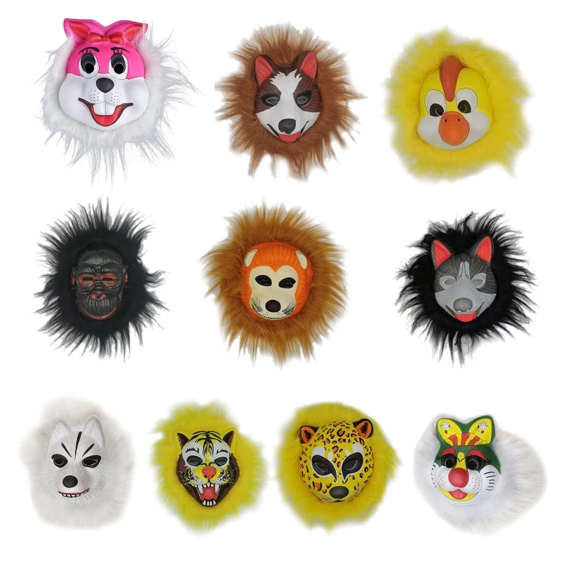 Halloween Carnival Animal Mask Realistic Rabbit Wolf Lion Tiger Head with Faux Fur Plush Hair Trim Cosplay Costume
Halloween Carnival Animal Mask Realistic Rabbit Wolf Lion Tiger Head with Faux Fur Plush Hair Trim Cosplay Costume