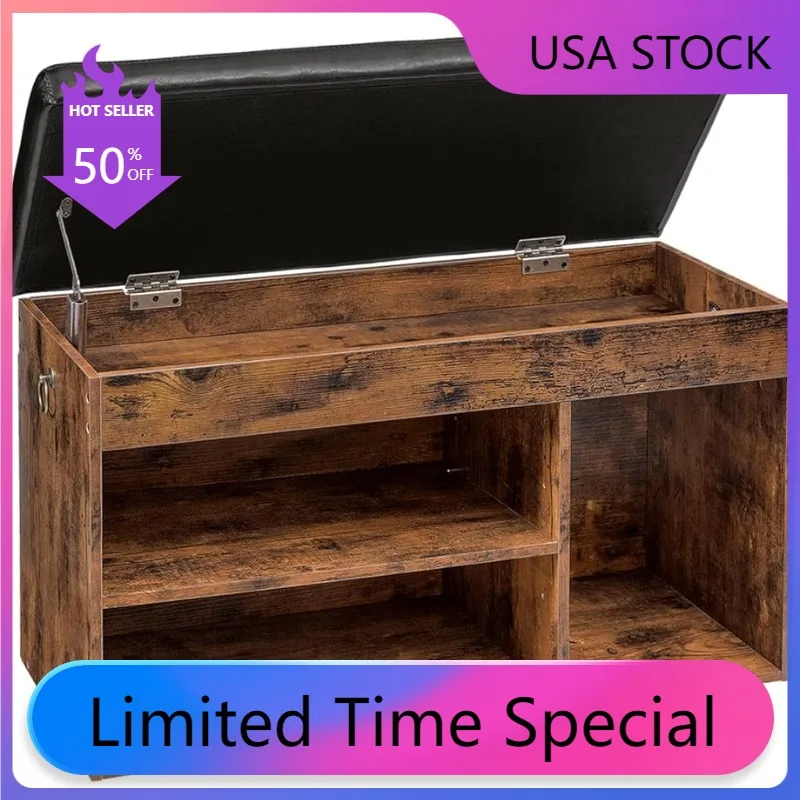 Entryway Bench with Flip-Open Storage Box and Adjustable Shelf,Shoe StorageBench with Padded Cushion,
Entryway Bench with Flip-Open Storage Box and Adjustable Shelf,Shoe StorageBench with Padded Cushion,