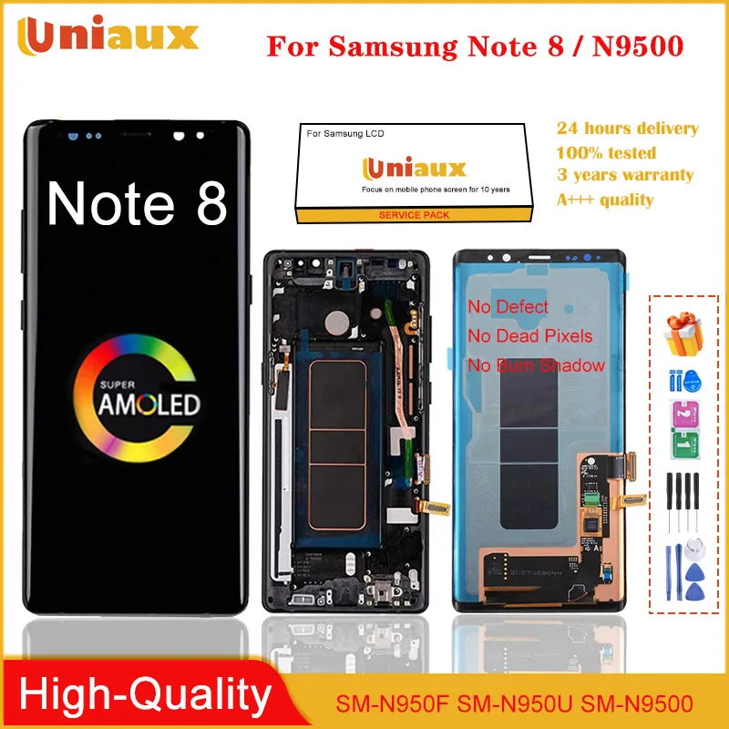 6.3" Original Super AMOLED For Samsung Galaxy Note 8 LCD N950F N950U N9500 N950N Display Touch Screen Digitizer Repair Parts
6.3" Original Super AMOLED For Samsung Galaxy Note 8 LCD N950F N950U N9500 N950N Display Touch Screen Digitizer Repair Parts