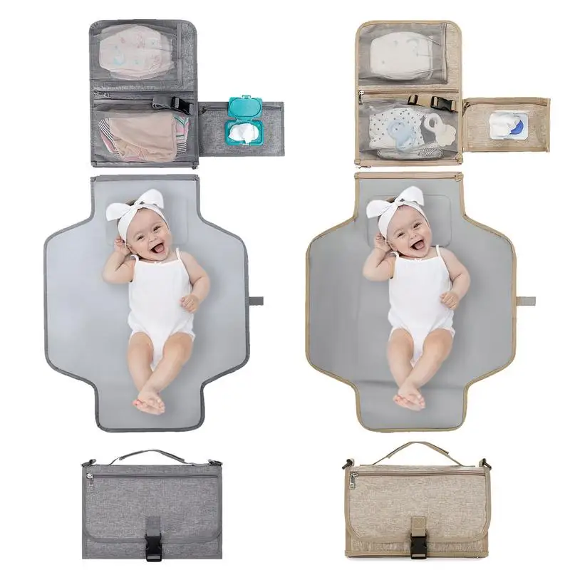 

Portable baby diaper pad Waterproof diaper Changing Mat Foldable Changing Station outdoor travel baby diaper/nappy storage bag