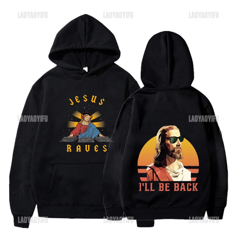 

Unique Harajuku Casual Hot Sale Streetwear Vintage Jesus God Loves Your Hoodie Portrait Unisex Creative Pullover