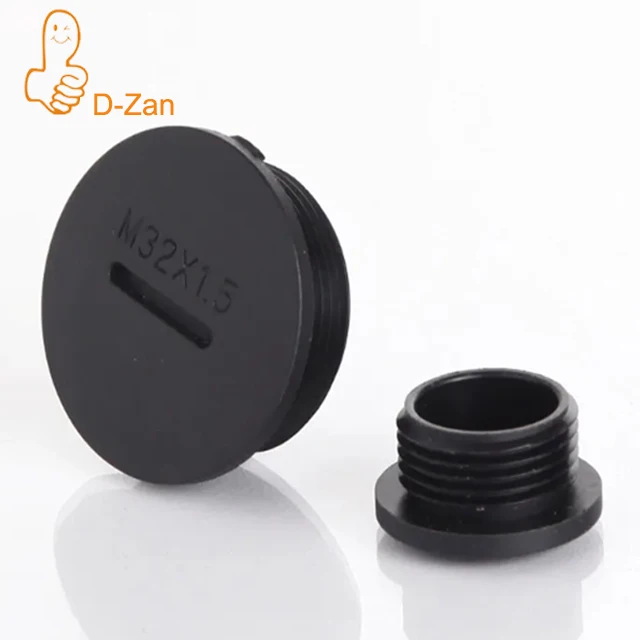 

10pcs Nylon End Caps with locknut Waterproof Cover Sealing Plug Screw Round Metric Thread PG7 PG21 M20x1.5 Black Hole Plug 50mm