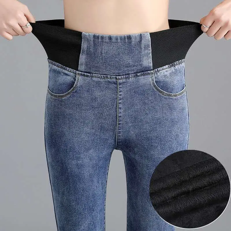 Fleece Lined Winter Pencil Jeans Women Elastic High Waist Skinny Denim Trousers Plus Velvet Oversized Big Size Pantalones 26-38
Fleece Lined Winter Pencil Jeans Women Elastic High Waist Skinny Denim Trousers Plus Velvet Oversized Big Size Pantalones 26-38