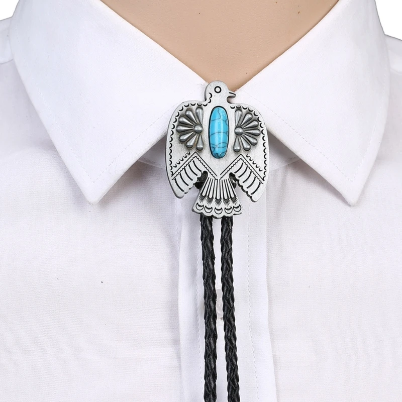 

Vintage Bolo Tie Men Jewelry Turquoise Cowboy Necktie Women Costume Accessories