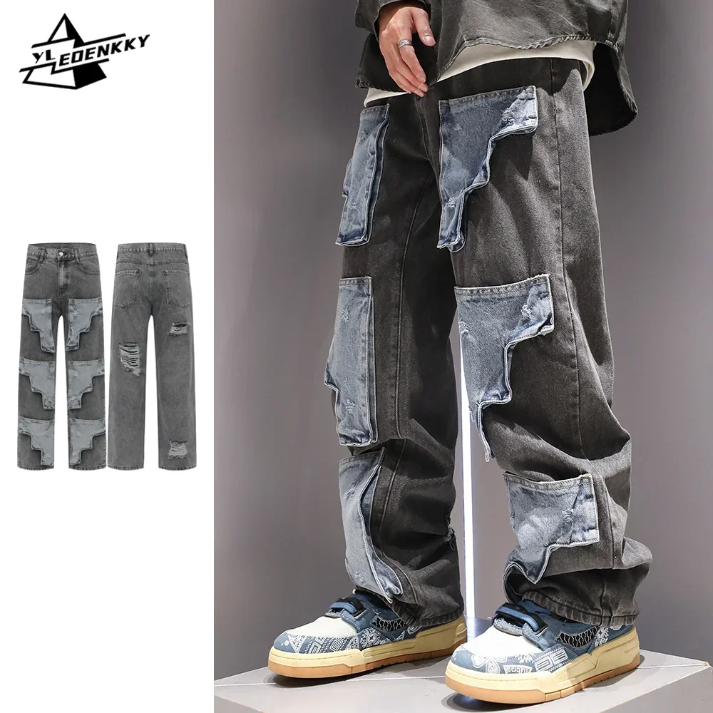 Hip Hop Cargo Jeans Men Women Vintage Hole Patchwork Denim High Street Washed Distressed Trousers Y2k Casual Loose Pants Unisex
Hip Hop Cargo Jeans Men Women Vintage Hole Patchwork Denim High Street Washed Distressed Trousers Y2k Casual Loose Pants Unisex