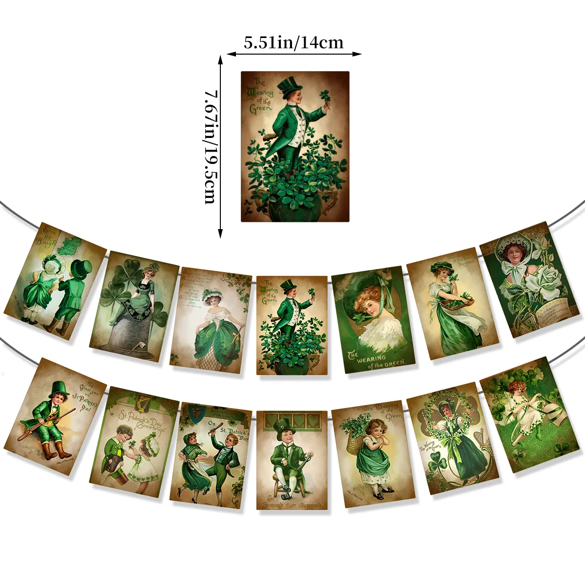 

St. Patrick's Day Decoration Banner Victorian Style Banner Irish Festival Lucky Straw Themed Pull Flag