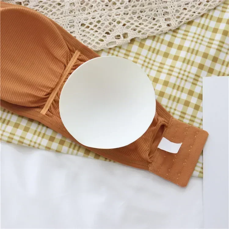 Women's Invisible Strapless Bra with Removable Pads Sexy Underwear Tube Top Girls One-piece Backless Lingerie Cropped Tanks Women's Invisible Strapless Bra with Removable Pads Sexy Underwear Tube Top Girls One-piece Backless Lingerie Cropped Tanks