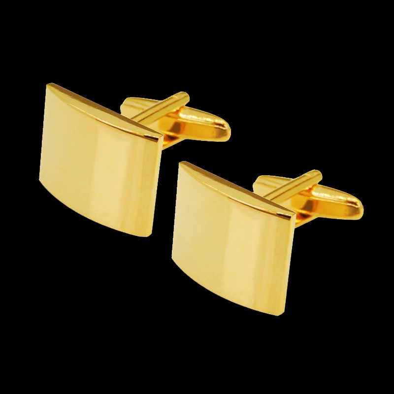 

High Quality French Shirt Cufflinks Golden Rectangle Cuffs Button Copper Material Cuff-Links Men's Suit Accessorie Jewelry