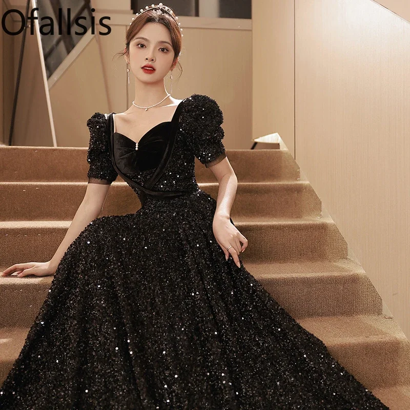 Женское вечернее платье с блестками Ofallsis, черное платье с рукавами-фонариками, роскошное платье с блестками для проведения ежегодных собраний, 2023
Женское вечернее платье с блестками Ofallsis, черное платье с рукавами-фонариками, роскошное платье с блестками для проведения ежегодных собраний, 2023