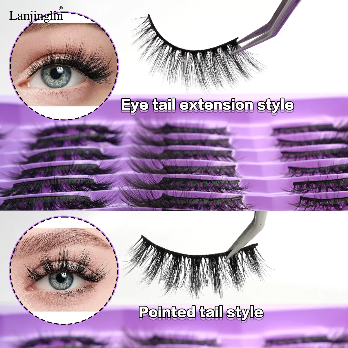 3/20/21Pairs False Eyelashes Wispy Lashes Dramatic Thick Fake Eyelashes Faux 3D Mink Fluffy Strip False Lashes Pack Makeup Tools 3 S9cc0581183aa436b9d9a3529601300d13