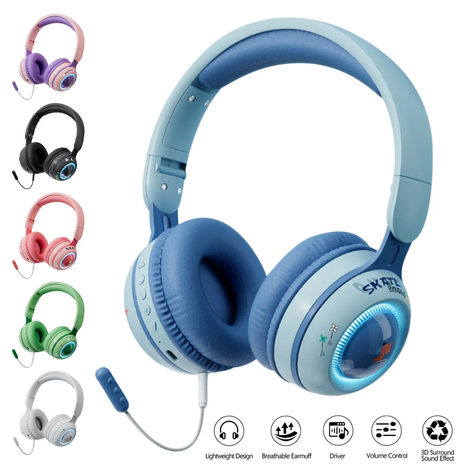 Bluetooth Headphones ,Children Learn To Wear Cute Little Dinosaur Pattern, Colorful Light Effect, And Light Emitting Headset Wit
Bluetooth Headphones ,Children Learn To Wear Cute Little Dinosaur Pattern, Colorful Light Effect, And Light Emitting Headset Wit