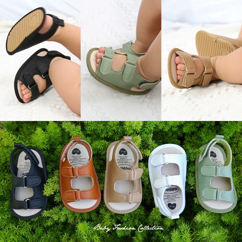 

Toddler First Walker Baby Crib Newborn Baby Summer Sandals Infant Boy Girl Shoes Rubber Soft Sole Non-Slip 0-18 Months
