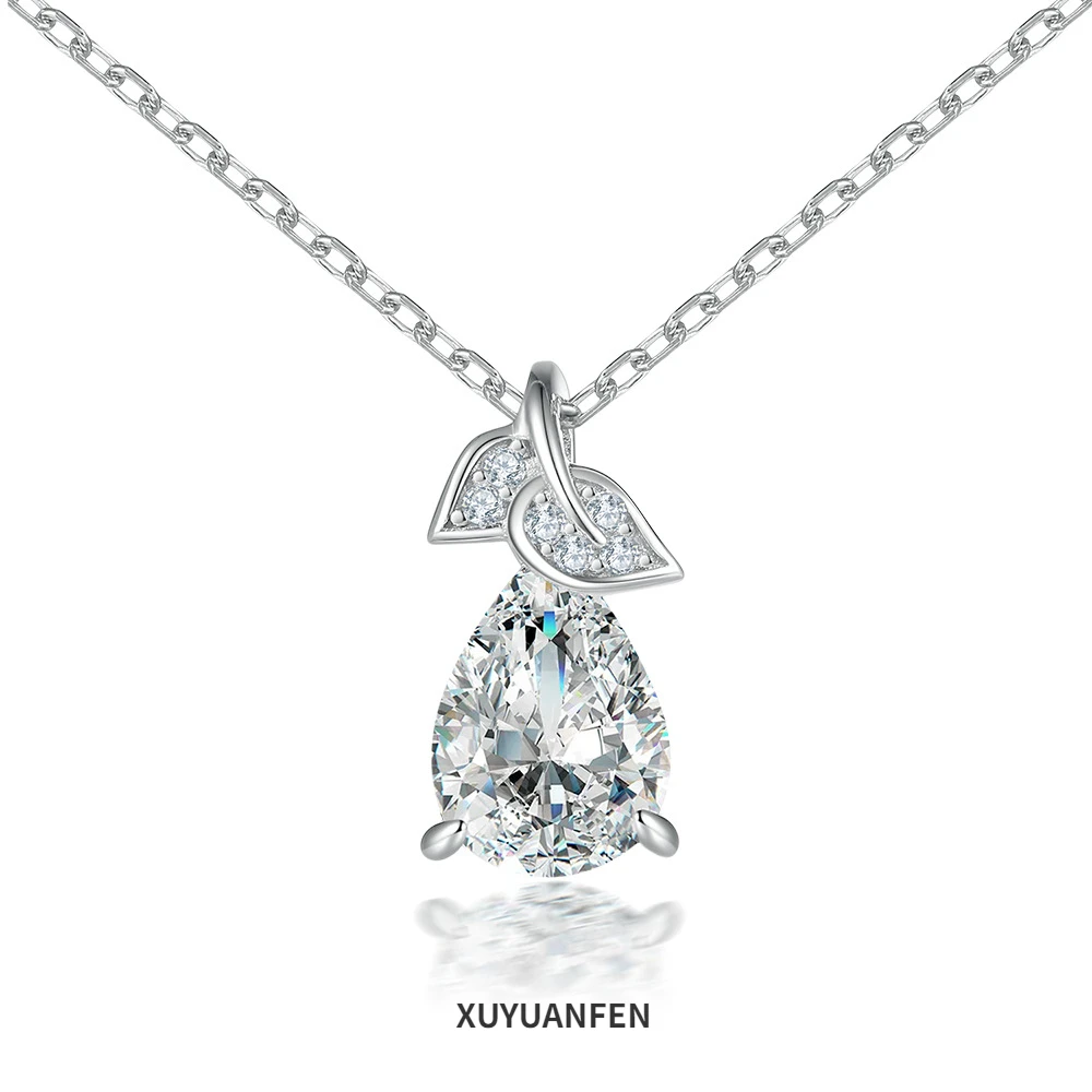 XUYUANFEN Leaf and Leaf Necklace, European and American Women's Fashion S925 Sterling Silver Droplet Pear Shaped Pendant Luxury 
XUYUANFEN Leaf and Leaf Necklace, European and American Women's Fashion S925 Sterling Silver Droplet Pear Shaped Pendant Luxury