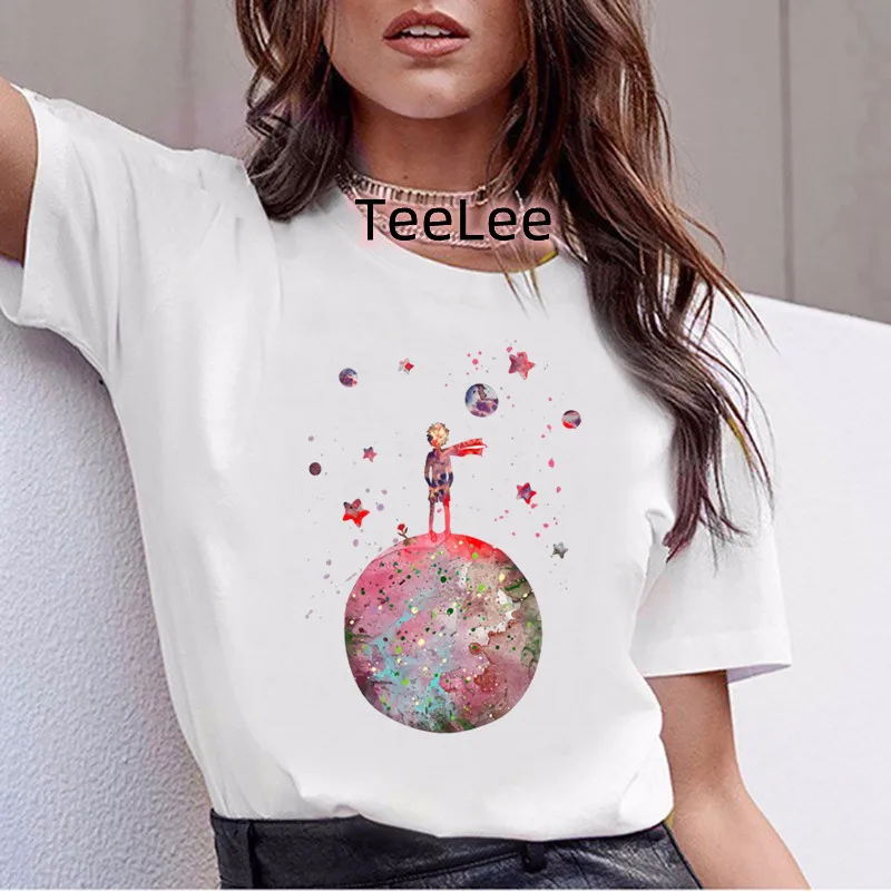 Fashion T-shirts The Little Prince Women T-shirt Cute Cartoon B612 Planet Print Graphic Tops Short Sleeved Summer Casual Shirts
Fashion T-shirts The Little Prince Women T-shirt Cute Cartoon B612 Planet Print Graphic Tops Short Sleeved Summer Casual Shirts