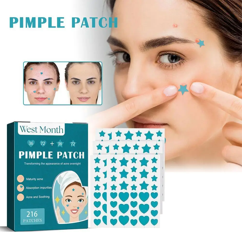 216PCS Acne Pimple Patch, Blue Star-Shaped Hydrocolloid Acne Patches With Tea Tree & Calendula Oil, Acne Dots For Acne Pimple
216PCS Acne Pimple Patch, Blue Star-Shaped Hydrocolloid Acne Patches With Tea Tree & Calendula Oil, Acne Dots For Acne Pimple