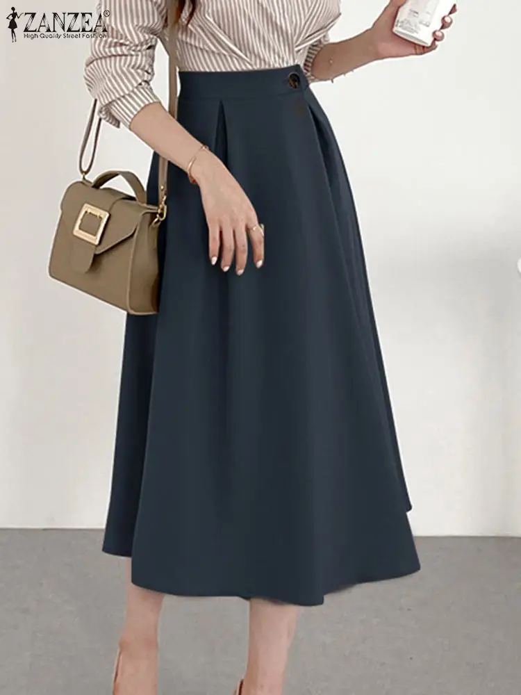 ZANZEA Fashion A Line Sundress Woman Casual Party Skirt Solid Color Ankle Length Skirts Female High Waist Dresses Jupe Oversized
ZANZEA Fashion A Line Sundress Woman Casual Party Skirt Solid Color Ankle Length Skirts Female High Waist Dresses Jupe Oversized