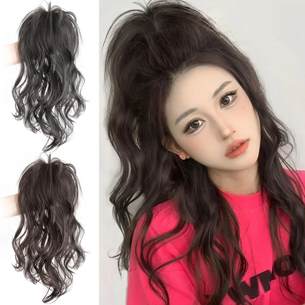

Wig Women's Long Hair Ponytail Grab Clip Large Wave Celebrity Natural High Ponytail Blossom Long Curly Hair Fake Ponytail Braid
