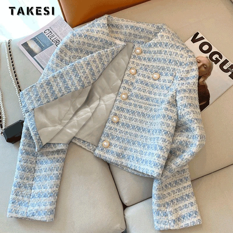 2023 Autumn Winter Korean Luxury Style Single Breasted Round Neck Jacket For Women Outwear Elegant Casual Fashion Plaid Coat
2023 Autumn Winter Korean Luxury Style Single Breasted Round Neck Jacket For Women Outwear Elegant Casual Fashion Plaid Coat