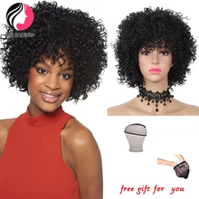 INS FACING Short Curly Wig for Afro Women with Bangs Synthetic Black Hair Big Bouncy Fluffy Kinky Curly Wig Heat Resistant Soft 
INS FACING Short Curly Wig for Afro Women with Bangs Synthetic Black Hair Big Bouncy Fluffy Kinky Curly Wig Heat Resistant Soft