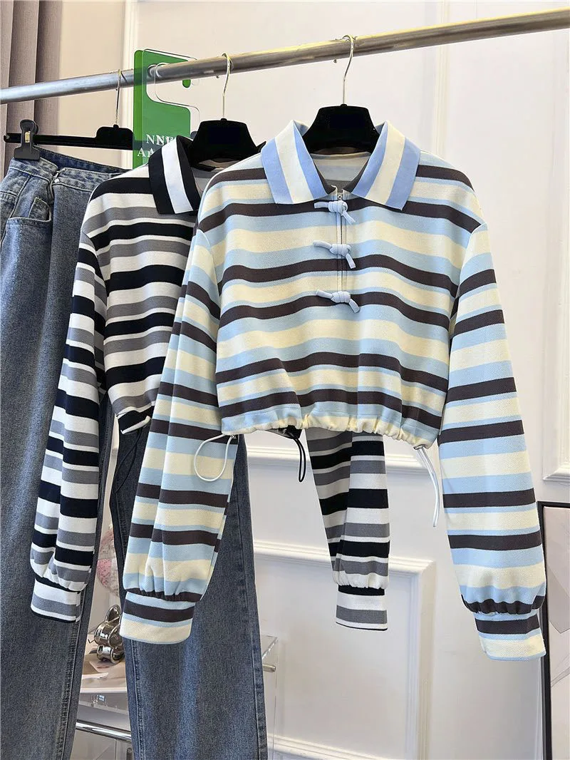 Y2k Chic Vintage Striped Design Long-Sleeved Party Design Tops Girls Short Comfortable Fashion Korean Vintage Tops
Y2k Chic Vintage Striped Design Long-Sleeved Party Design Tops Girls Short Comfortable Fashion Korean Vintage Tops