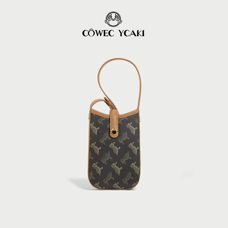 

【 Official Authentic 】Original Cowec Ycaki luxury Crossbody bag Mini bag Retro long mini phone bag women's bag