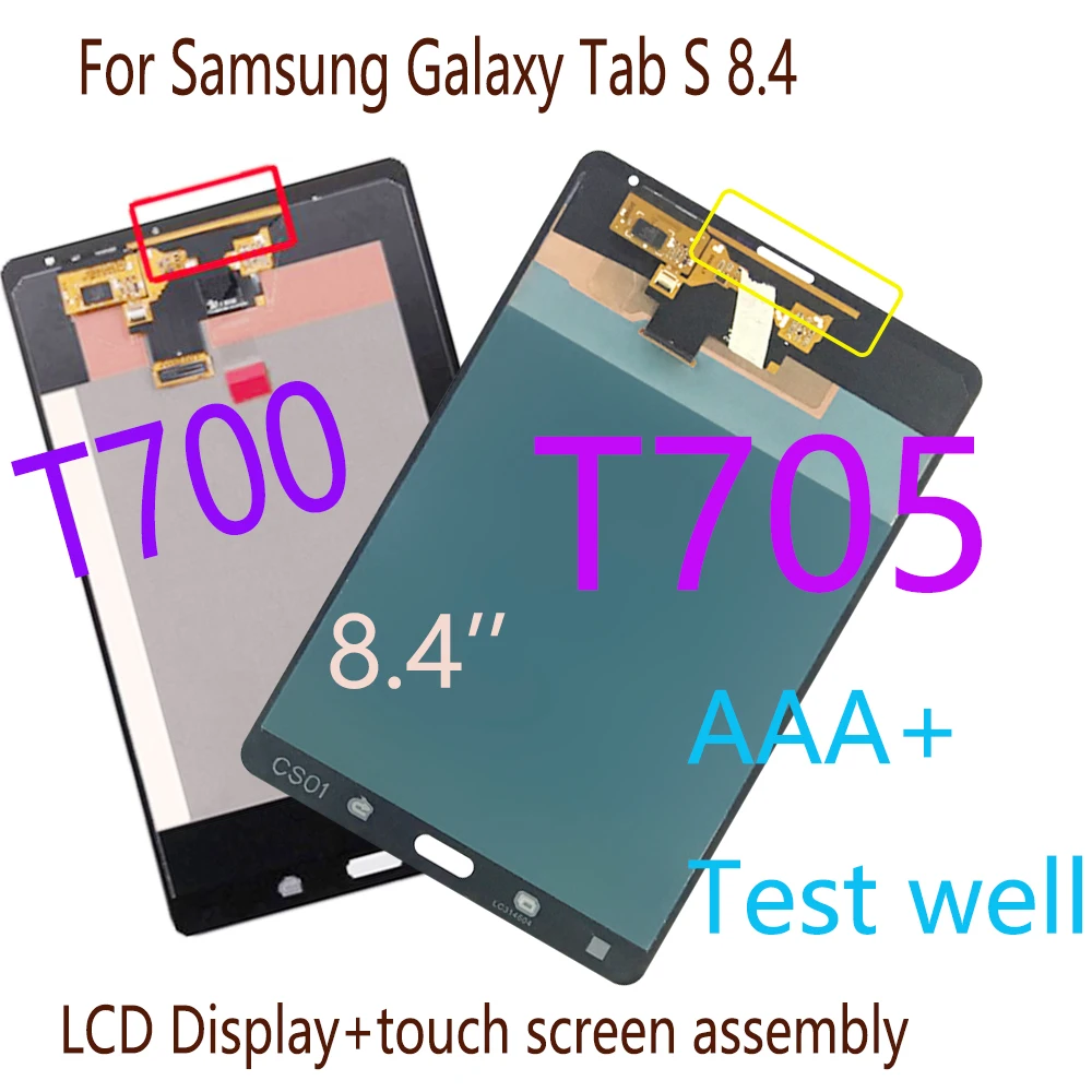 

Tested 8.4" LCD For Samsung Galaxy Tab S 8.4 T700 T705 SM-T700 SM-T705 LCD Display Touch Screen Digitizer Assembly Replacement
