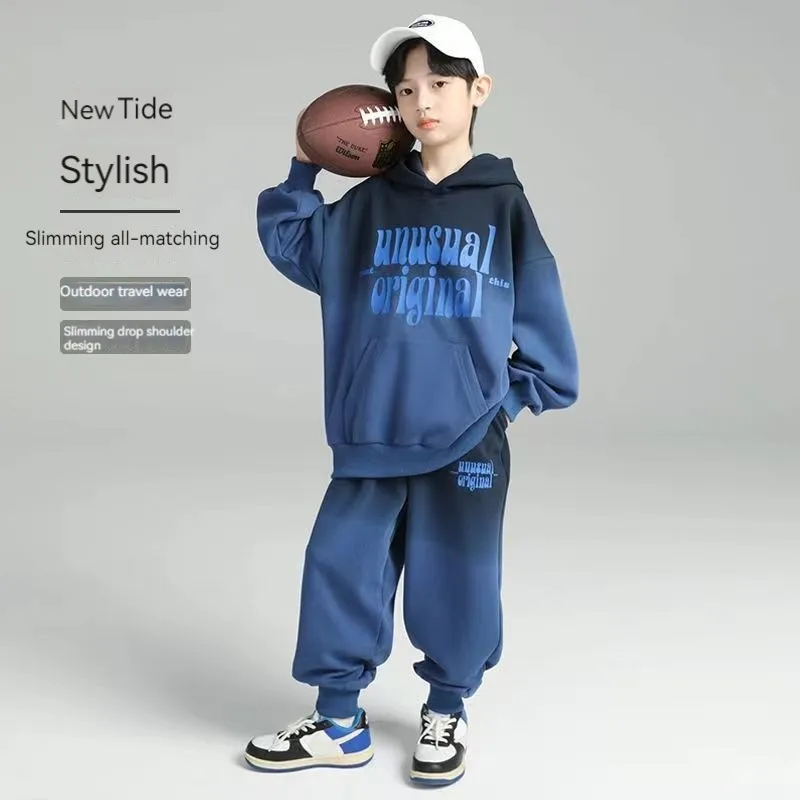 Boys Spring Autumn Winter Trend 2pcs Pullover Hoodie+Pants Tracksuits 7-14 Years Kids Fashion Windproof Outfits Children Clothes
Boys Spring Autumn Winter Trend 2pcs Pullover Hoodie+Pants Tracksuits 7-14 Years Kids Fashion Windproof Outfits Children Clothes
